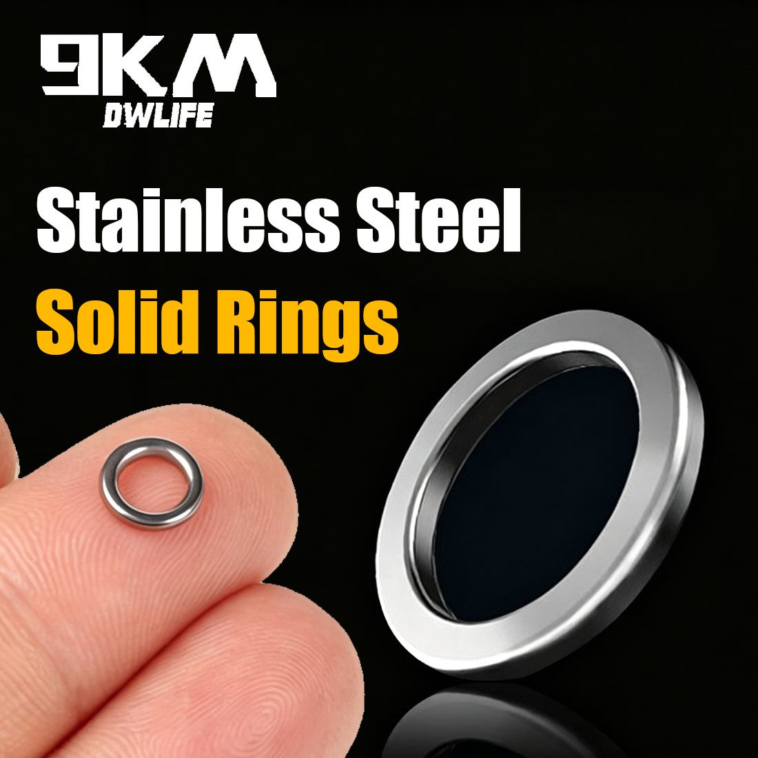 Saltwater Fishing Hook - 9KM Solid Ring Fishing 50pcs Stainless
