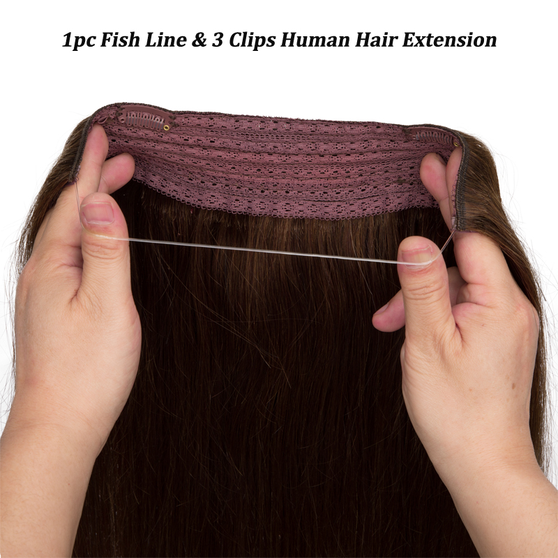 Fishing Line - Straight Halo Hair Extension Clip in