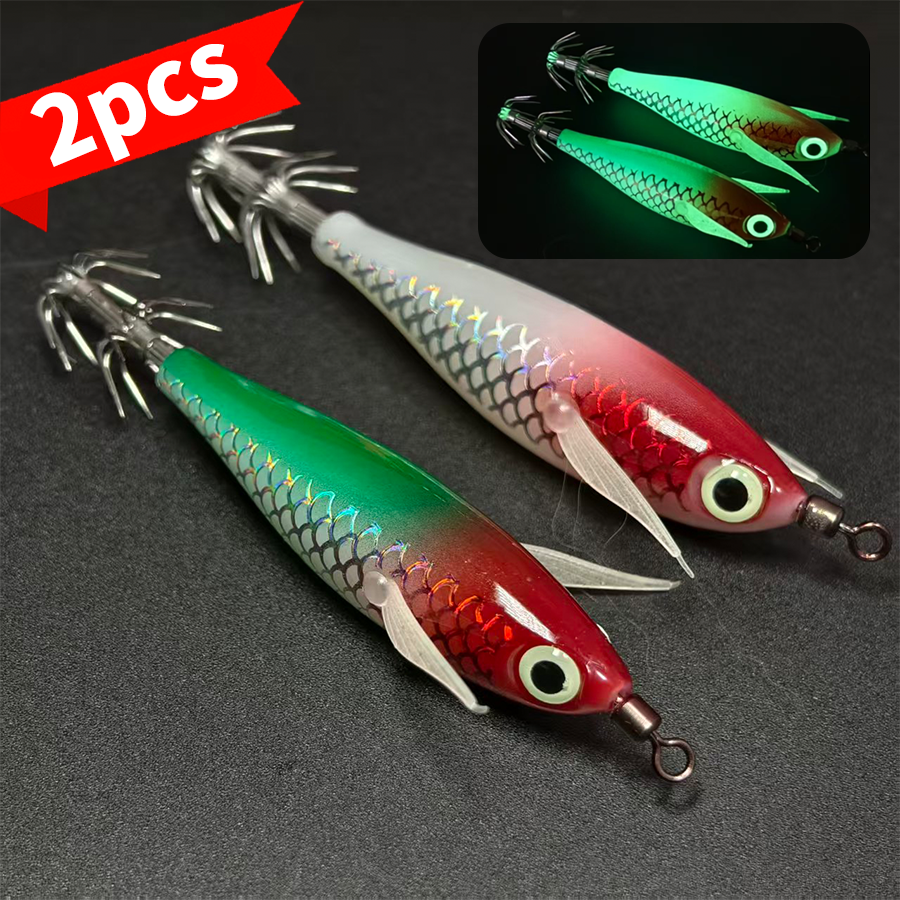 Saltwater Fishing Hook - 2Pcs Fishing Lure Squid Hook 8cm