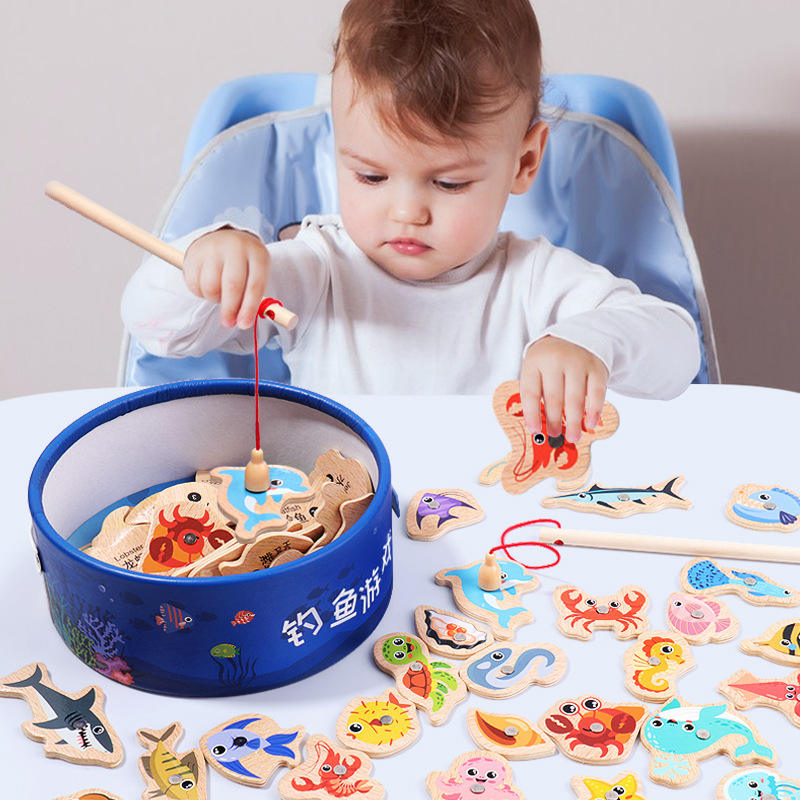Wooden Magnetic Fishing Toys f - Fishing Equipment Kids recensione e prezzo