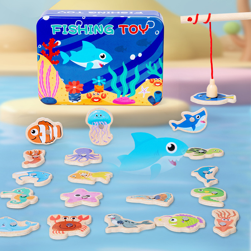 Wooden Magnetic Fishing Toys f - Fishing Equipment Kids recensione e prezzo